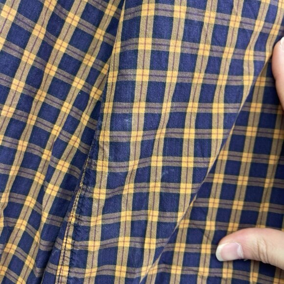 Scotch & Soda Men's L Check Orange Plaid Button Up Long Sleeve Shirt Outdoor - Picture 4 of 11